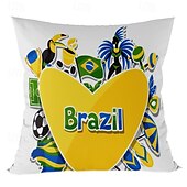 baratos Capa de almofada de férias-capa de almofada decorativa carnaval 1 peça capa de almofada quadrada macia fronha para quarto sala de estar sofá cadeira