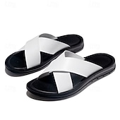 abordables sandales d&#039;extérieur-sandales décontractées à brides croisées pour hommes, chaussures d&#039;été confortables en similicuir pour l&#039;extérieur et la plage