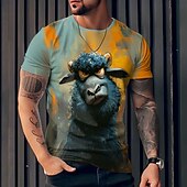 ieftine Tricouri cu imprimeu animal-Bărbați Animal Amuzant Tricou Manșon scurt Tricou Tipărire 3D Stil Nautic Cămașă Exagerat Designer Petrecere Concediu Albastru piscină Vară Primăvară Îmbrăcăminte S M L XL XXL XXXL
