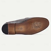 billiga Halvformell-Loafers i premiumkoskinn för män med accent av guldspänne, klassiska formell slip-on skor för affärer, arbete och vardagliga tillfällen