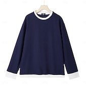 economico T-shirt in maglia waffle-Per uomo Maglietta Waffle Felpa Pullover Maglietta Camicia a Maniche Lunghe Manica Lunga Girocollo Autunno Primavera &amp; Autunno Semplice Moda Designer Essenziale Moda Finto due pezzi Vacanza