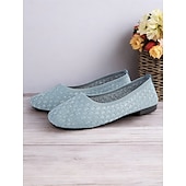 baratos Sapatilhas de mulher-sapatilhas femininas azuis de malha com palmilha acolchoada - sapatos confortáveis e elegantes para o trabalho e uso diário