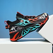 economico Sneakers da uomo-eleganti sneakers rosse da uomo con motivo a fiamma - eleganti e comode, perfette per feste o uscite informali