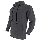 cheap Basic Hoodies-Men&#039;s Hoodie Black White Khaki Light Grey Dark Gray Hooded Plain Front Pocket Sports &amp; Outdoor Daily Holiday Polyester Streetwear Basic Casual Spring &amp;  Fall Clothing Apparel Hoodies Sweatshirts