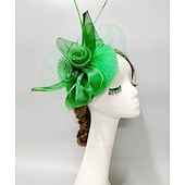 economico Fascinator-fascinators A rete Cappello di velo Matrimonio Corsa di cavalli Con Piume Cappellini Copricapo Copricapo