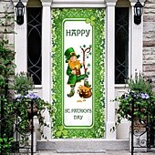 billige Ferievev-saint patrick&#039;s day dørteppe lucky shamrocks dørgardindekorasjon bakgrunn innendørs/utendørs dørbanner til inngangsdør gårdshus