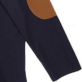 cheap Waffle Knit Tee-Men&#039;s T Shirt Waffle Knit Tee Tee Top Long Sleeve Shirt Long Sleeve Quarter Zip Spring &amp;  Fall Color Block Fashion Designer Basic Patchwork Zipper Vacation Street Going out Black Navy Blue khaki Top