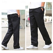 cheap Cargo Pants-Men&#039;s Cargo Pants Trousers Pocket Drawstring Elastic Waist Plain Wearable Outdoor Daily Camping &amp; Hiking Fashion Classic Black Yellow