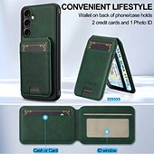 ieftine Carcasă Samsung-telefon Maska Pentru Samsung Galaxy S24 Ultra S24 Plus S24 S24 FE S23 S23 Ultra S23 Plus S22 S22 Plus Ultra S21 FE Capac Spate rezista Magnetic Acceptă încărcarea fără fir Retro TPU PU piele