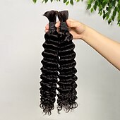 voordelige 3 bundels menselijk haarweefsels-natuurlijke kleur geen inslag remy bulk haar 3 bundels van menselijk haar 10-28 inch