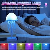 abordables Lampes de table-Lampe méduse colorée - tentacules rotatives, veilleuse à commande tactile, lampe de bureau amusante portable avec mode veille, parfaite pour le salon, le camping en plein air, la chambre et la décoration intérieure