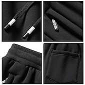 baratos Calças Desportivas-Homens Calças Esportivas Corredores Corredor Calças de inverno Calças Bolsos Com Cordão Cintura elástica Côr Sólida Quente Respirável Comprimento total Casual Diário Casual Roupa Esportiva Preto