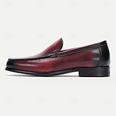 preiswerte Loafer aus hochwertigem Leder-stilvolle burgunderfarbene Leder-Loafer mit handgenähten Brogue-Details für Herren | perfekt für Freizeit und Business Casual
