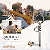 levne Pro muže-Personalizovaný projekční fotoklíčenkový přívěsek nejlepší dárek pro tátu nerezová ocel dárek pro manželku maminku svatbu Den matek romantický narozeninový dárek
