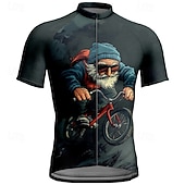 abordables Herretrøyer-Men's Cycling Jersey Graphic Short Sleeve Bike Tee Tshirt Jersey with 3 Rear Pockets Mountain Bike MTB Quick Dry Anatomic Design Wicking Breathable Sports Dark Grey Black Dark Navy Clothing Apparel