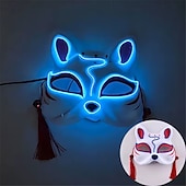 cheap Decorative Lights-Carnival LED Fox Luminous Mask - Festival Party Light Up Decoration Prop, Internet Celebrity Live Streaming Gift AA Batteries Powered - 1PC