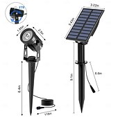 cheap Outdoor Spotlights-1pc 2-Head Outdoor Solar Waterproof Spotlight for Courtyard, Garden, Pond, Tree, Pathway and Lawn Lighting