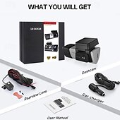billige Bil-DVR-K26 1440p Nytt Design / HD / med bakkamera Bil DVR 150 grader Bred vinkel IPS Dash Cam med WIFI / GPS / G-Sensor 4 infrarøde LED Bilopptaker