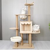 Недорогие Кошачьи Деревья-кошачье дерево кошачья башня однотонная классическая прочная простая в установке специальный материал для больших кошек