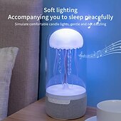 baratos Colunas-alto-falante de água-viva com luz colorida imita a cena de movimento de água-viva alto-falante sem fio com suporte tf/tipo c equipado com conversão de luz e alto-falante ambiente exclusivo