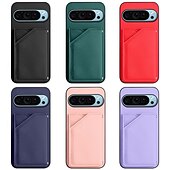 זול תיק טלפון אחר-טלפון מגן עבור Pixel 9 Pro Pixel 9 Pro XL Pixel 8 Pro Pixel 8 פיקסל 9 כיסוי אחורי עם מעמד עם שרוך חריץ לכרטיס רטרו TPU עור PU
