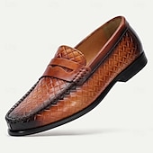 preiswerte Loafer aus hochwertigem Leder-Herren-Loafer aus hochwertigem geflochtenem Rindsleder mit stilvollem Akzent – bequemes, formelles Schuhwerk für Business und besondere Anlässe