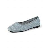 baratos Sapatilhas de mulher-sapatilhas femininas azuis de malha com palmilha acolchoada - sapatos confortáveis e elegantes para o trabalho e uso diário