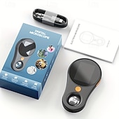 abordables Papelería-Microscopio digital de mano con lente de enfoque fijo, aumento de 500x, 12 megapíxeles, pantalla IPS, luz LED de 2,5 mm y vidrio colector