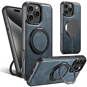 お買い得  iPhone用ケース-電話 ケース 用途 iPhone 16 Pro Max プラス iPhone 15 プロマックスプラス iPhone 14 13 12 Pro Max Plus バックカバー スタンド付き 磁石バックル ワイヤレス充電をサポート レトロ風 TPU PUレザー