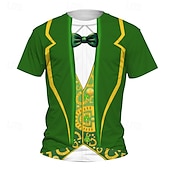 billiga Pojkens 3D Vision &amp; Geometri-St Patrick Pojkar 3D Grafisk T-shirt Kortärmad Sommar Vår Mode Grundläggande Barn 4-12 år Rund hals Utomhus Ledigt Dagligen Normal