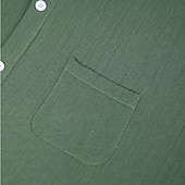 economico Strada-Per uomo Camicia camicia di lino Camicia estiva Camicia da spiaggia Tinta unica Esterno Da mare Nero Verde Cachi Grigio Manica lunga Collo ripiegabile Primavera &amp; Autunno Abbigliamento Bottone giù