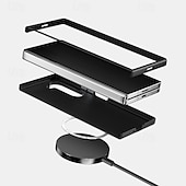 cheap Samsung Cases-Phone Case For Samsung Galaxy Z Fold 7 Z Fold 6 Z Fold 5 Magnetic Adsorption Magnetic Support Wireless Charging Shockproof Armor PC PU Leather