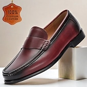 economico Mocassini in pelle premium-mocassini da uomo in pelle bovina di prima qualità con finitura liscia: calzature formali eleganti per lavoro e occasioni speciali