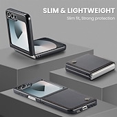 cheap Samsung Cases-Phone Case For Samsung Galaxy Z Flip 6 Z Flip 5 Back Cover Magnetic Support Wireless Charging Card Slot Retro TPU PU Leather