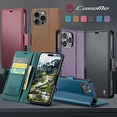 Недорогие Чехлы для iPhone-Чехол для телефона для iPhone 16 Pro Max Plus iPhone 15 Pro Max Plus iPhone 14 13 12 11 Pro Max Plus Mini Чехол с подставкой Магнитный слот для карт Ретро TPU PU Кожа
