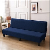 billiga Sofföverdrag-jacquard futon överdrag bäddsoffa överdrag enfärgad utan armstöd bäddsoffa överdrag hög elastisk hopfällbar möbel skyddsöverdrag