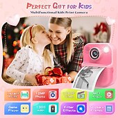 cheap Digital Camera-Instant Print Camera for Kids HD 1080P Print Camera for Kids Digital Camera With 3 Rolls Print Paper for Children Toys Boy Girls Christmas Gift