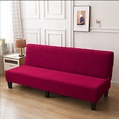 billiga Sofföverdrag-jacquard futon överdrag bäddsoffa överdrag enfärgad utan armstöd bäddsoffa överdrag hög elastisk hopfällbar möbel skyddsöverdrag