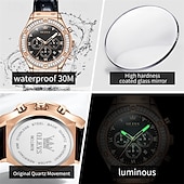 economico Orologi al quarzo-nuovo orologio da donna alla moda olevs cronografo calendario fosforescente orologio sportivo casual impermeabile da donna con diamanti incastonati