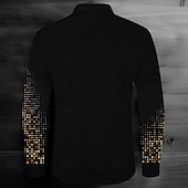 economico Stampa animal-Per uomo Leone Camicia con colletto Camicia con bottoni Manica lunga Scuro Casual Informale Primavera Autunno Collo ripiegabile Abbottonare Nero Giallo Blu
