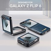 Χαμηλού Κόστους Samsung Θήκη-τηλέφωνο tok Για Samsung Galaxy Z Flip 6 Πίσω Κάλυμμα με βάση στήριξης Μαγνητική Υποστήριξη ασύρματης φόρτισης Ρετρό TPU PU δέρμα