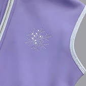cheap Figure Skating Jackets &amp; Vests-Figure Skating Fleece Jacket Figure Skating Jacket with Pants Women&#039;s Girls&#039; Ice Skating Vest / Gilet Jacket Top Black Light Purple Patchwork Spandex Stretchy Training Practice Professional Skating