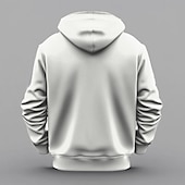 billiga 3D Mönster-Herr 3D Print Jesus Huvtröjor Tröja Ytterkläder Huvtröja Rund hals Mode 3D-tryck Helgdag Streetwear Vit Snörning Höst Vinter Designer