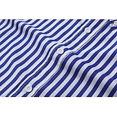 economico Camicie Button Down da uomo-Per uomo Camicia Camicia elegante Camicia button-down Strisce verticali Casuale Quotidiano Blu marino Manica Lunga Collo ripiegato Tutte le stagioni Abbigliamento Patchwork
