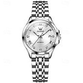 levne Quartz hodinky-olevs značka olevs dámská móda mechanické hodinky svítící kalendář módní trend římský ciferník quartz hodinky jednoduché volnočasové voděodolné sportovní dámské náramkové hodinky drahokamy