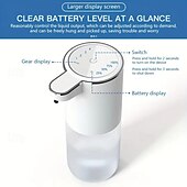 abordables Distributeurs à savon-Distributeur de savon automatique d&#039;une capacité de 380 ml - rechargeable par USB sans contact et technologie de détection de mouvement