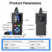 お買い得  自動車用品＆ツール-obd2 スキャナー 診断ツール バッテリー テスター 車両 チェック エンジン 故障 コード リーダー リセット付き obd ii カー スキャナー &amp;テスター診断ツール