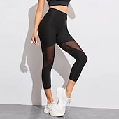 levne Legíny a legíny na jógu-Dámské Kalhoty na jógu Legíny na jógu Slátanina Základní Butt Lift Zaštíhlující Vysoký pas Pilates Cvičení v tělocvičně Cvičení Cyklistické kalhoty Legíny Capri Pevná barva Módní Černá Podzim