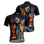 billiga Tröjor för män-Herr Cykeltröja Grafisk Kortärmad Cykel T-shirt Tröja med 3 bakfickor Bergscykling Snabb tork Anatomisk design Uppsugande Andningsfunktion sporter Svart Kaki Kläder