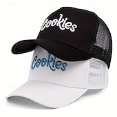 preiswerte Baseballkappe für Herren-Herren Snapback Cap Cap Basecap Sonnenhut Kappe Mesh-Kappe Schwarz Weiß Baumwolle Gitter Bestickt Netzrücken Modisch Brautkleider schlicht Strasse Täglich Buchstabe Einstellbar Sonnenschutz